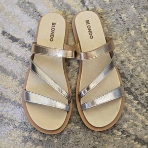 Blondo Krystal Leather Slide Sandals 9.5